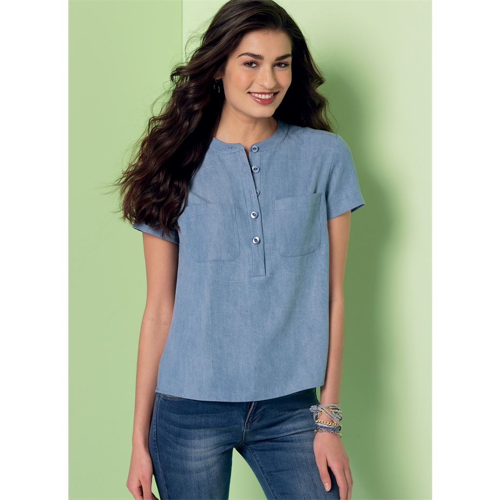 McCall's Pattern M7360 Misses Henley Tops 7360 Image 2 From Patternsandplains.com.jpg