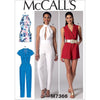 McCall's Pattern M7366 Misses Pleated Surplice or Plunging Neckline Rompers Jumpsuits and Belt 7366 Image 1 From Patternsandplains.com