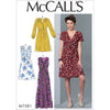 McCall's Pattern M7381 Misses Pleated Dresses with Optional Front Tie 7381 Image 1 From Patternsandplains.com
