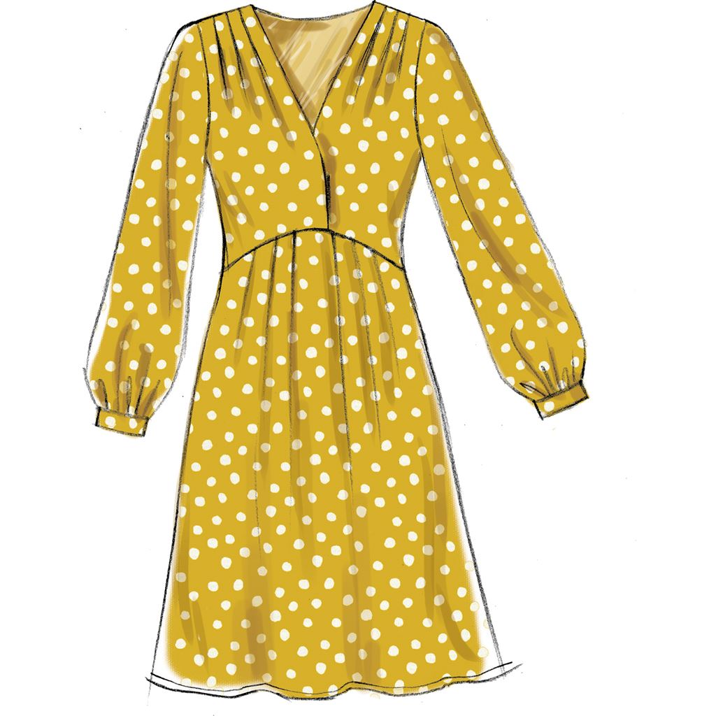 McCall's Pattern M7381 Misses Pleated Dresses with Optional Front Tie 7381 Image 5 From Patternsandplains.com.jpg