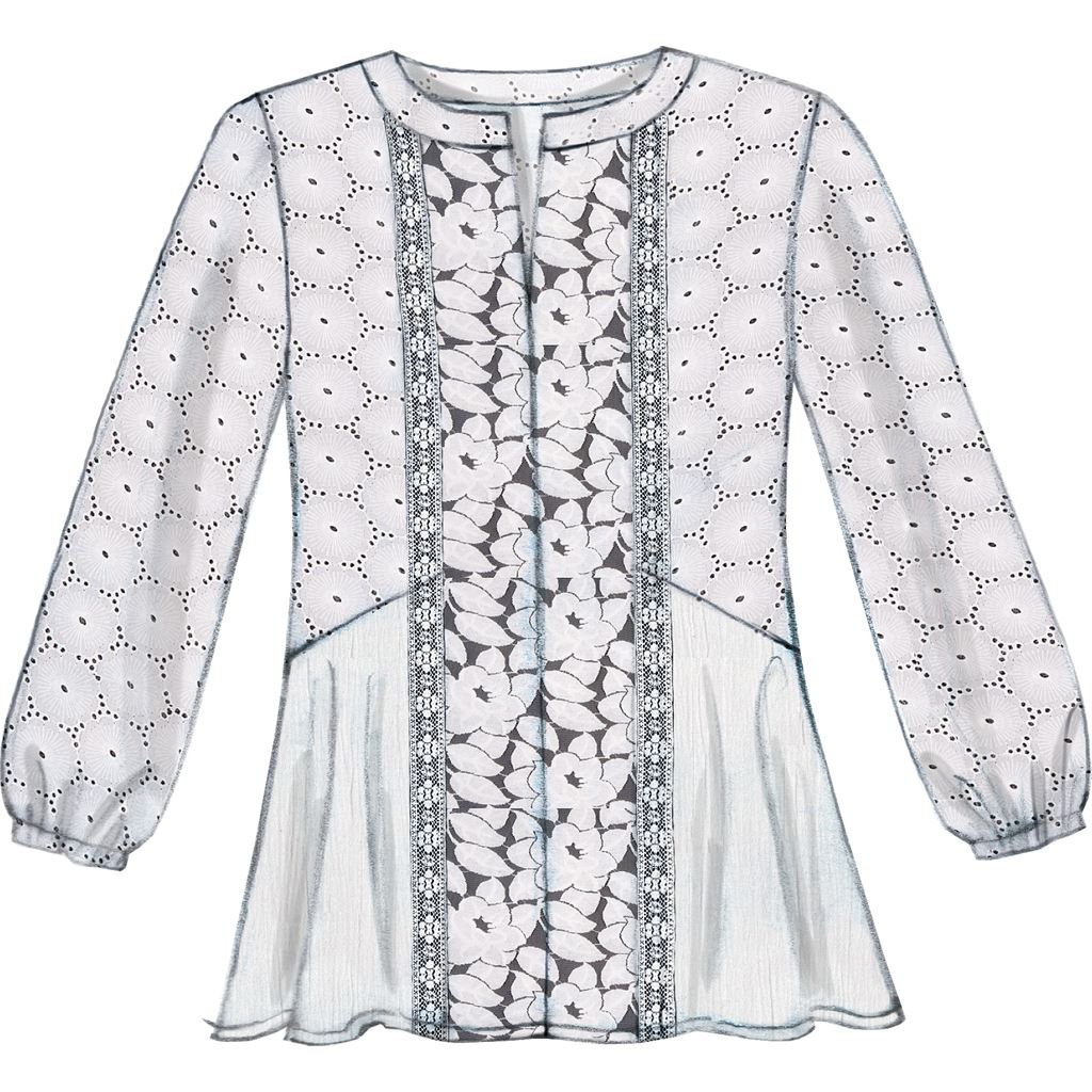 McCall's Pattern M7390 Misses Split Neck Seam Detail Tops 7390 Image 3 From Patternsandplains.com.jpg