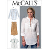 McCall's Pattern M7391 Misses Laced or Split Neck Tops and Dress 7391 Image 1 From Patternsandplains.com