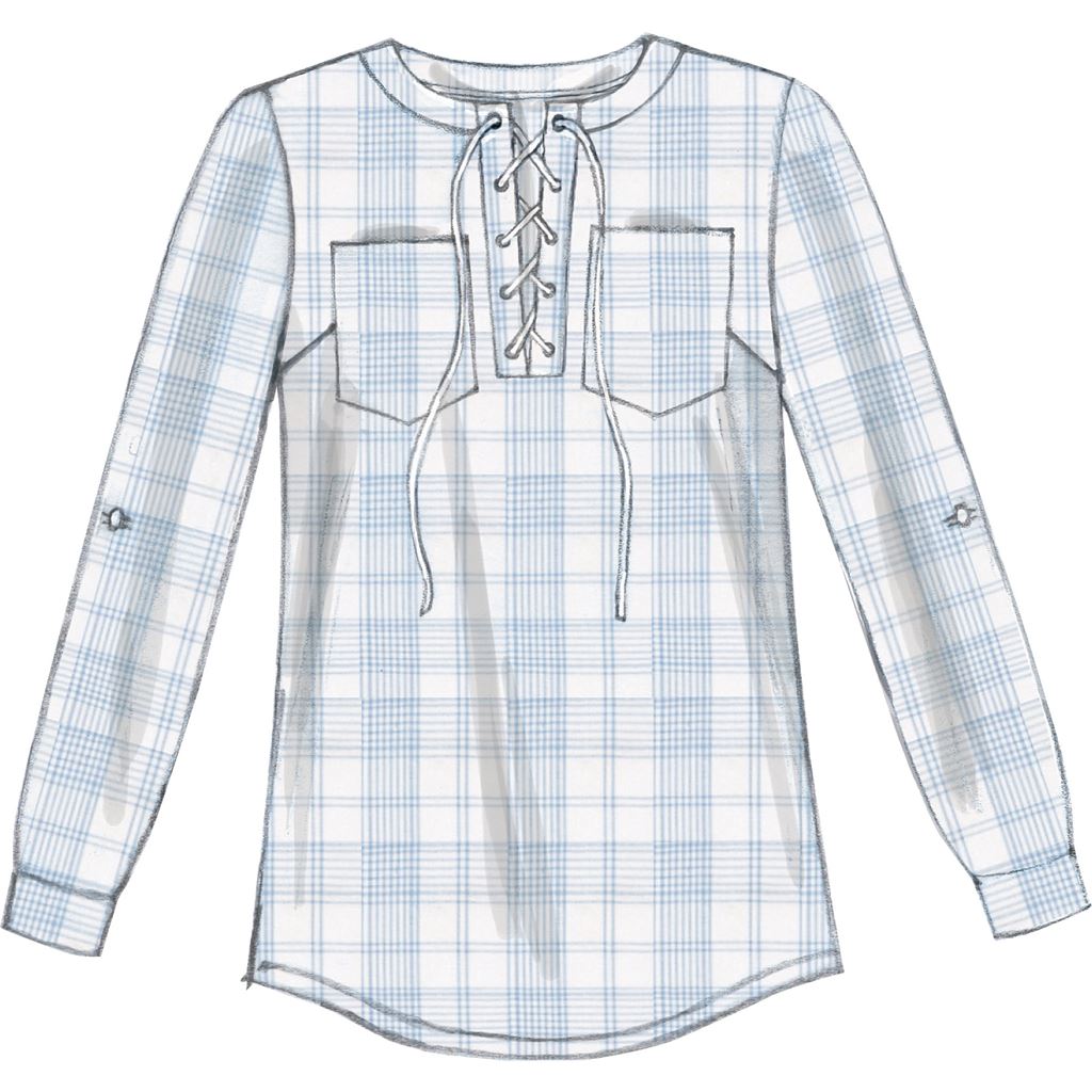 McCall's Pattern M7391 Misses Laced or Split Neck Tops and Dress 7391 Image 4 From Patternsandplains.com.jpg