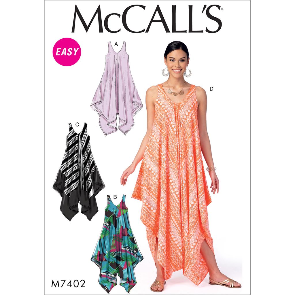 McCall's Pattern M7402 Misses Dresses and Jumpsuit 7402 Image 1 From Patternsandplains.com