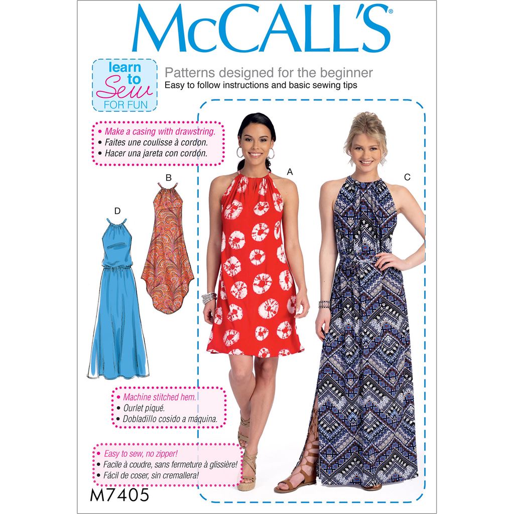 McCall's Pattern M7405 Misses Dresses and Belt 7405 Image 1 From Patternsandplains.com