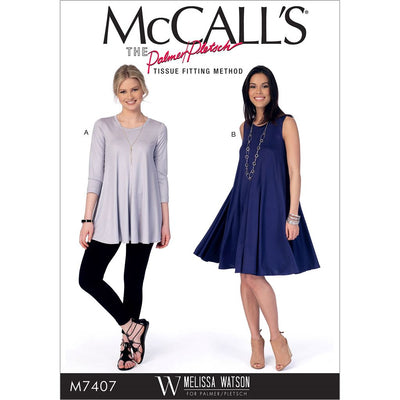 McCall's Pattern M7407 Misses Top and Dress 7407 Image 1 From Patternsandplains.com