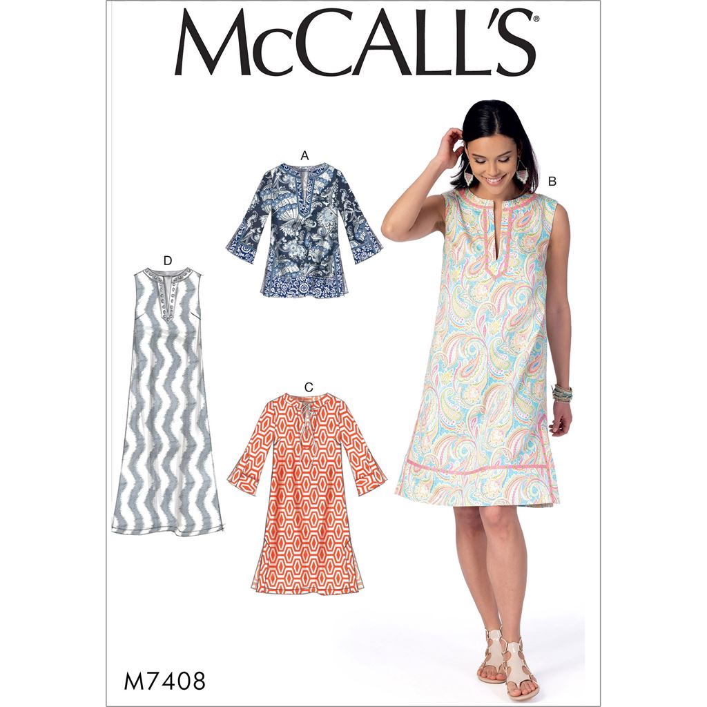 McCall's Pattern M7408 Misses Tunic and Dresses 7408 Image 1 From Patternsandplains.com
