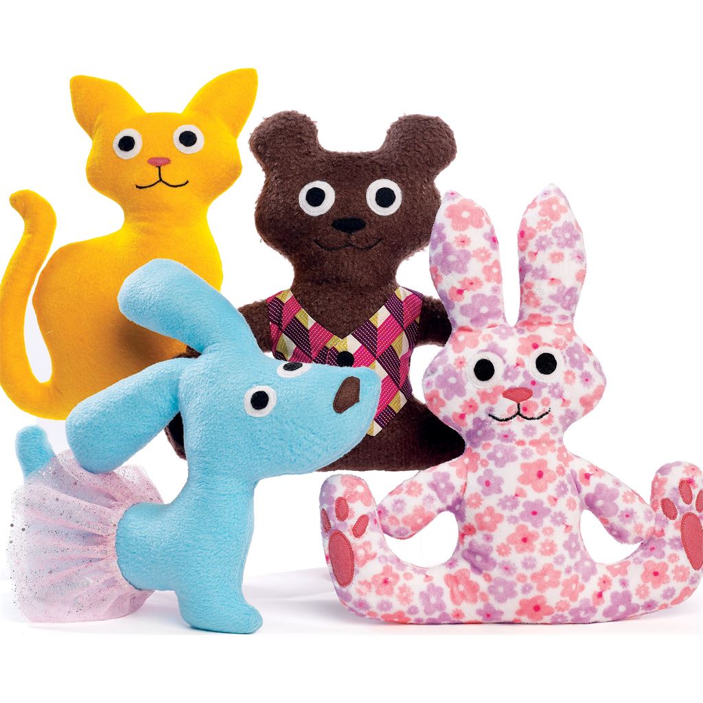 McCall's Pattern M7451 Cat Bear Rabbit and Dog Stuffed Animals 7451 Image 2 From Patternsandplains.com