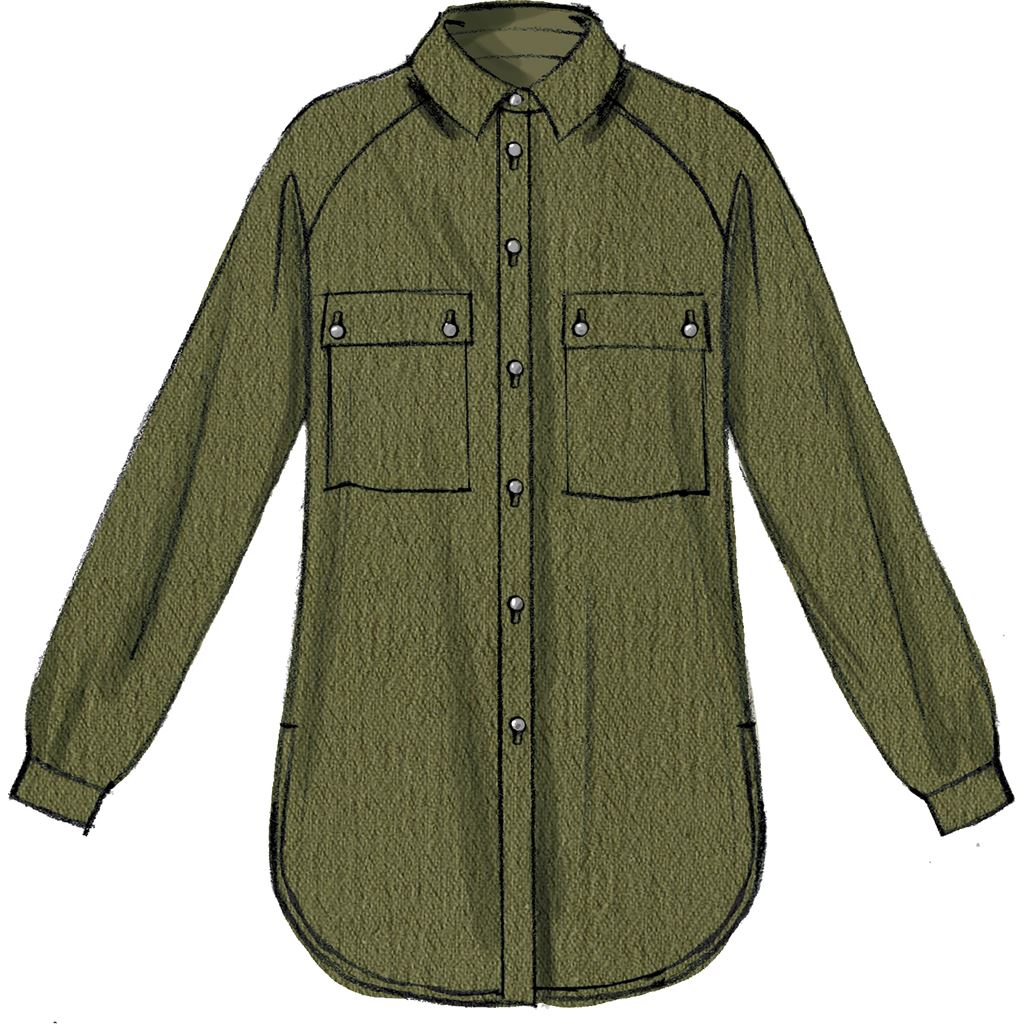 McCall's Pattern M7472 Misses Raglan Sleeve Button Down Shirts and Tunics 7472 Image 6 From Patternsandplains.com.jpg