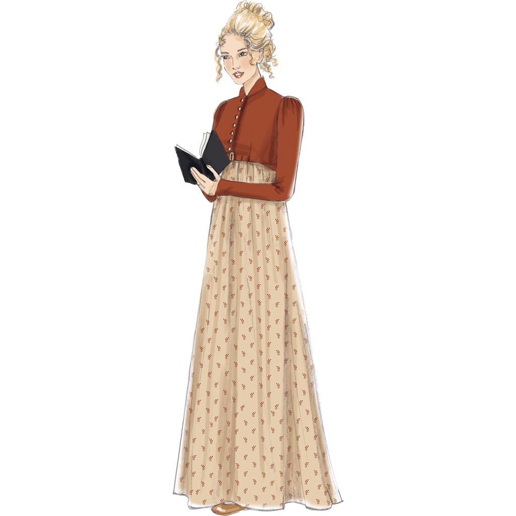 McCall's Pattern M7493 Cropped Jacket Floor Length Coat and A Line Square Neck Dress 7493 Image 3 From Patternsandplains.com.jpg