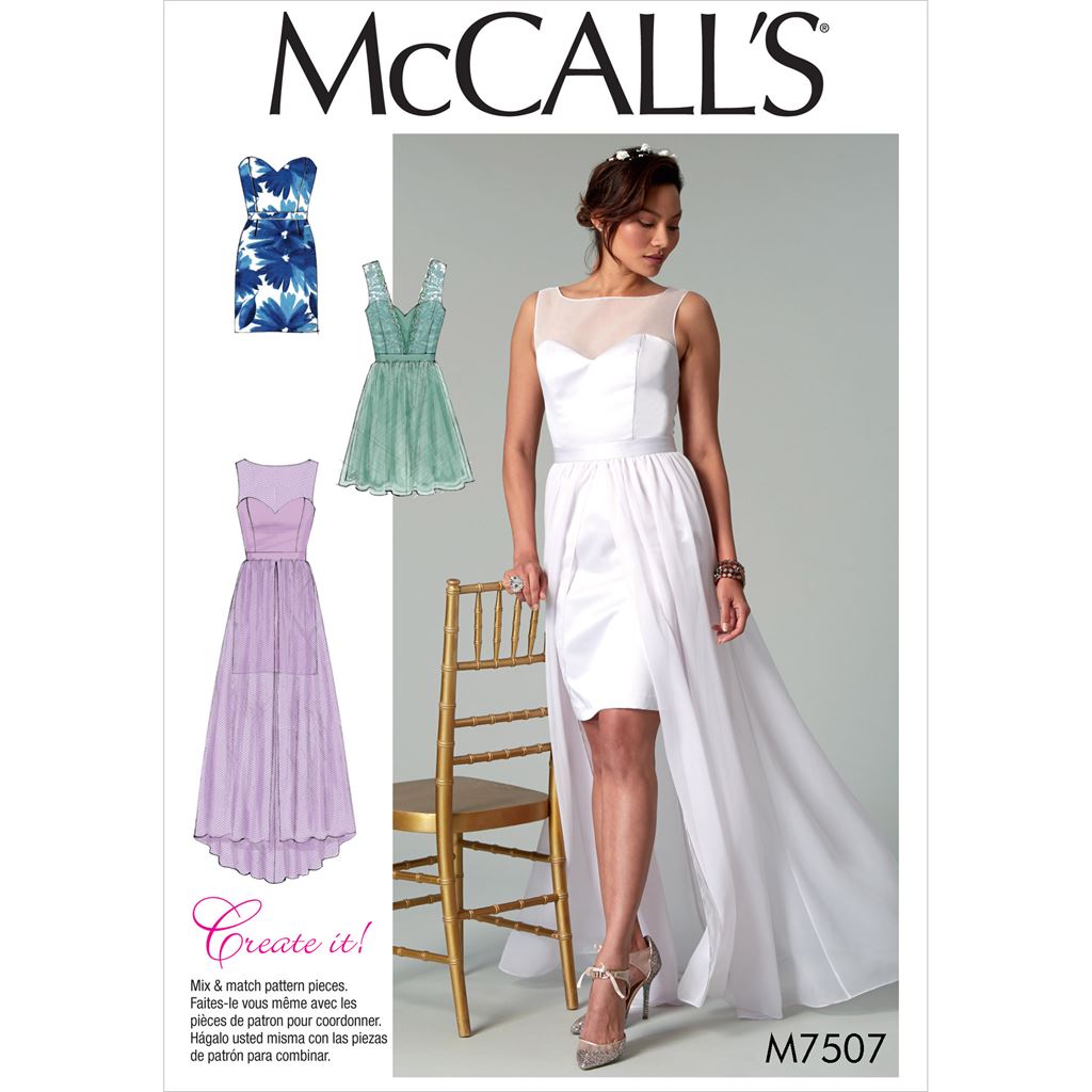 McCall's Pattern M7507 Misses Mix and Match Sweetheart Dresses 7507 Image 1 From Patternsandplains.com