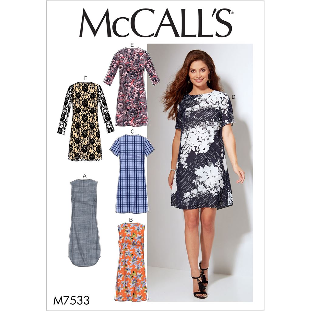 McCall's Pattern M7533 Misses Womens Fitted Sheath Dresses 7533 Image 1 From Patternsandplains.com