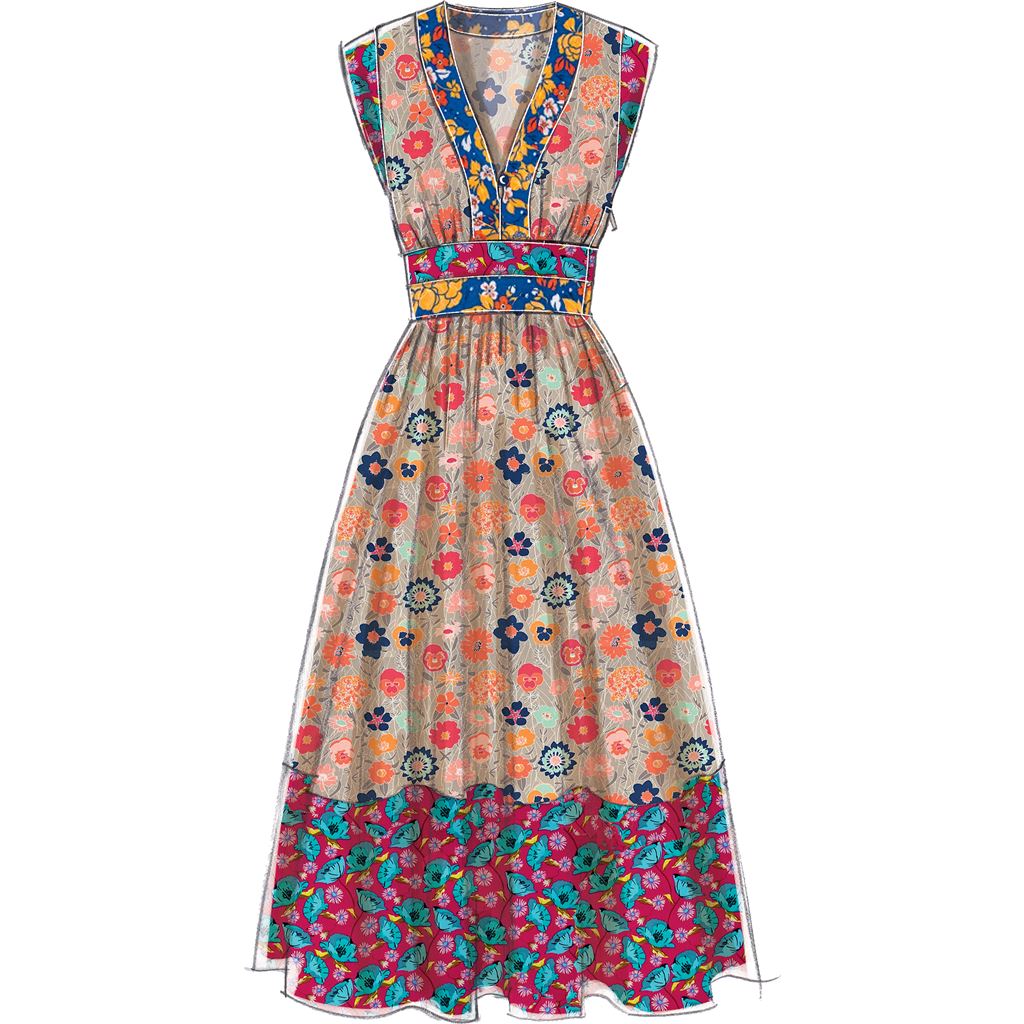 McCall's Pattern M7537 Misses Banded Gathered Waist Dresses 7537 Image 3 From Patternsandplains.com.jpg