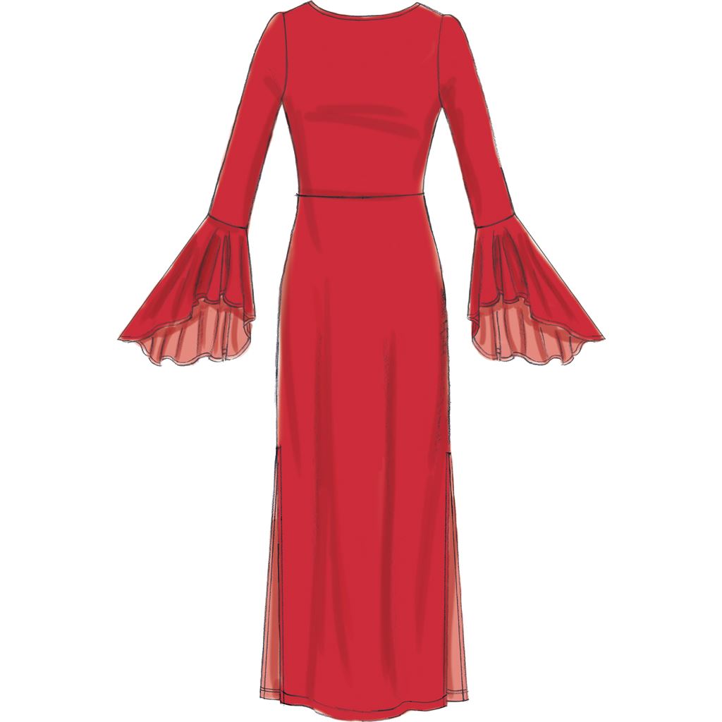 McCall's Pattern M7569 Misses Column and Mermaid Style Dresses with Bodice and Sleeve Variations 7569 Image 5 From Patternsandplains.com.jpg