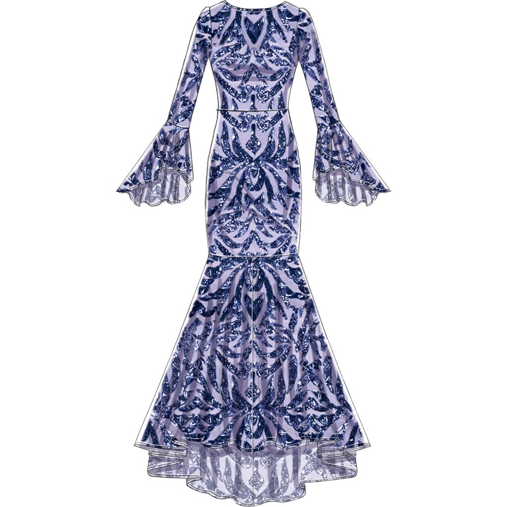 McCall's Pattern M7569 Misses Column and Mermaid Style Dresses with Bodice and Sleeve Variations 7569 Image 6 From Patternsandplains.com.jpg