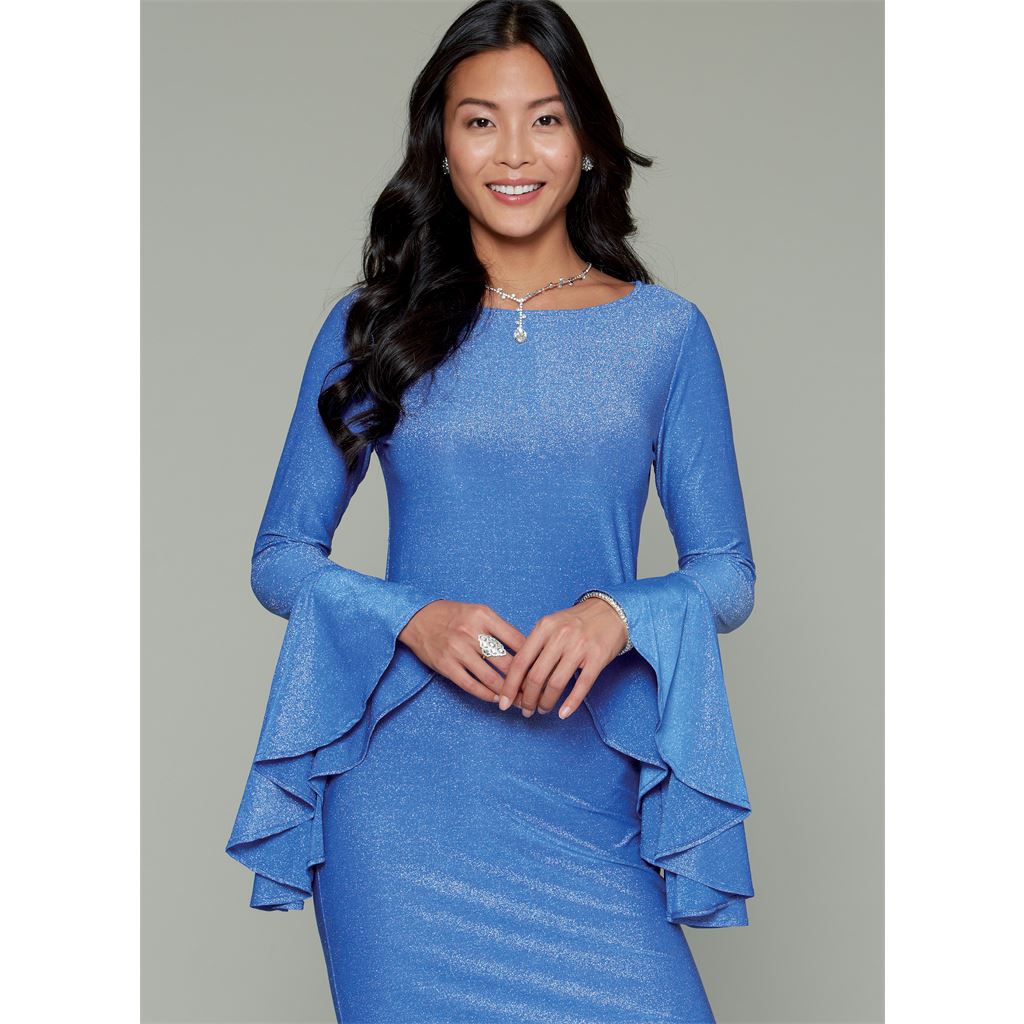 McCall's Pattern M7569 Misses Column and Mermaid Style Dresses with Bodice and Sleeve Variations 7569 Image 9 From Patternsandplains.com.jpg