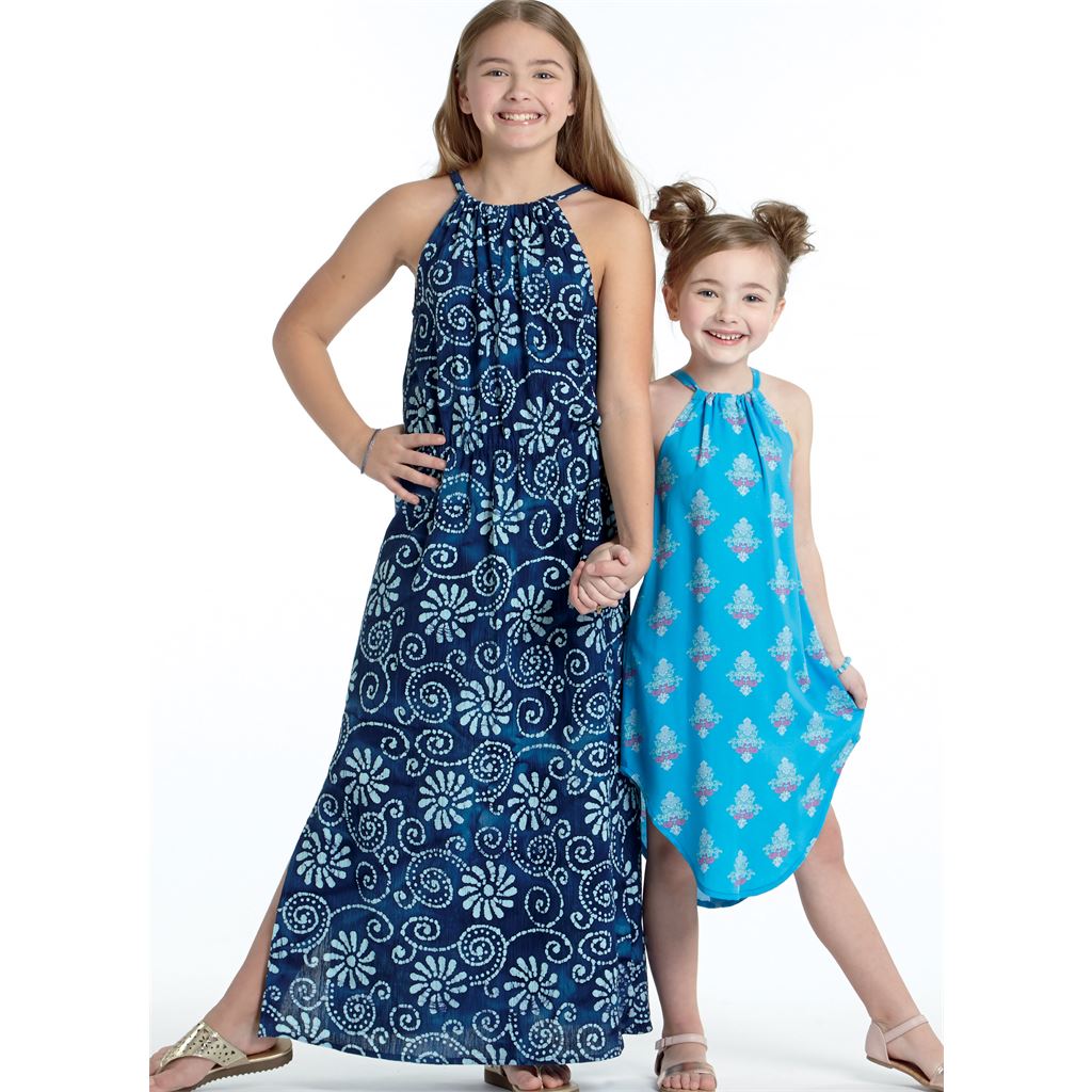 McCall's Pattern M7589 Childrens Girls Gathered Neckline Sleeveless Dresses 7589 Image 2 From Patternsandplains.com.jpg