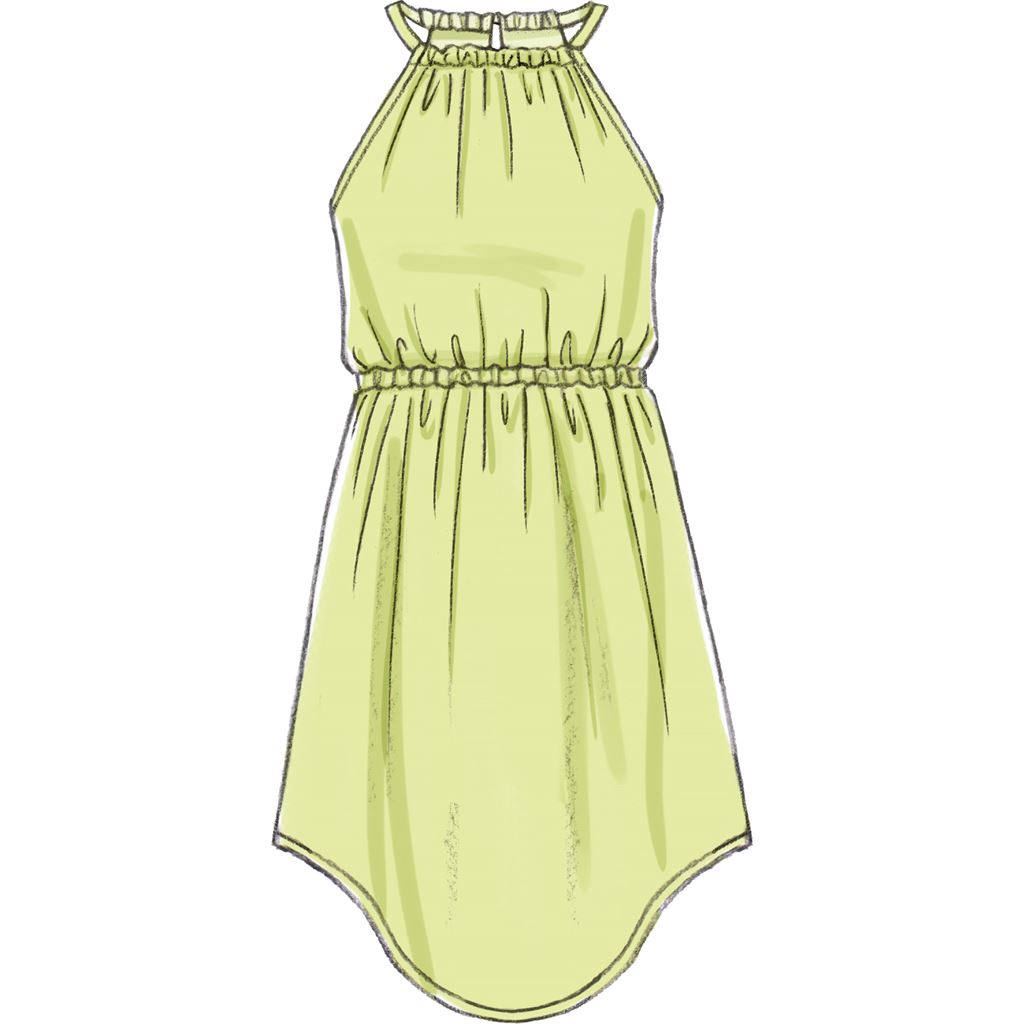 McCall's Pattern M7589 Childrens Girls Gathered Neckline Sleeveless Dresses 7589 Image 4 From Patternsandplains.com.jpg