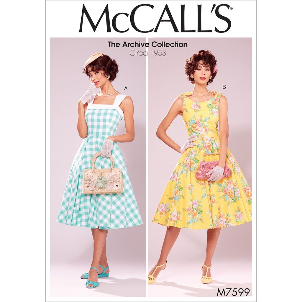 McCall's Pattern M7599 Misses Lined Flared Dresses with Petticoat 7599 Image 1 From Patternsandplains.com
