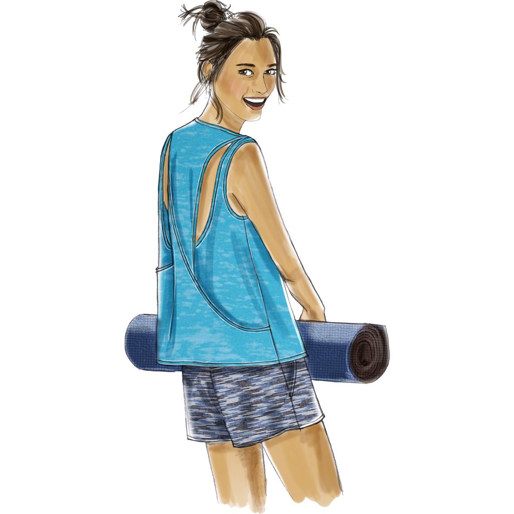 McCall's Pattern M7610 Misses Pullover Tops with Back Variations and Pull On Shorts and Pants with Elastic Waist 7610 Image 4 From Patternsandplains.com.jpg