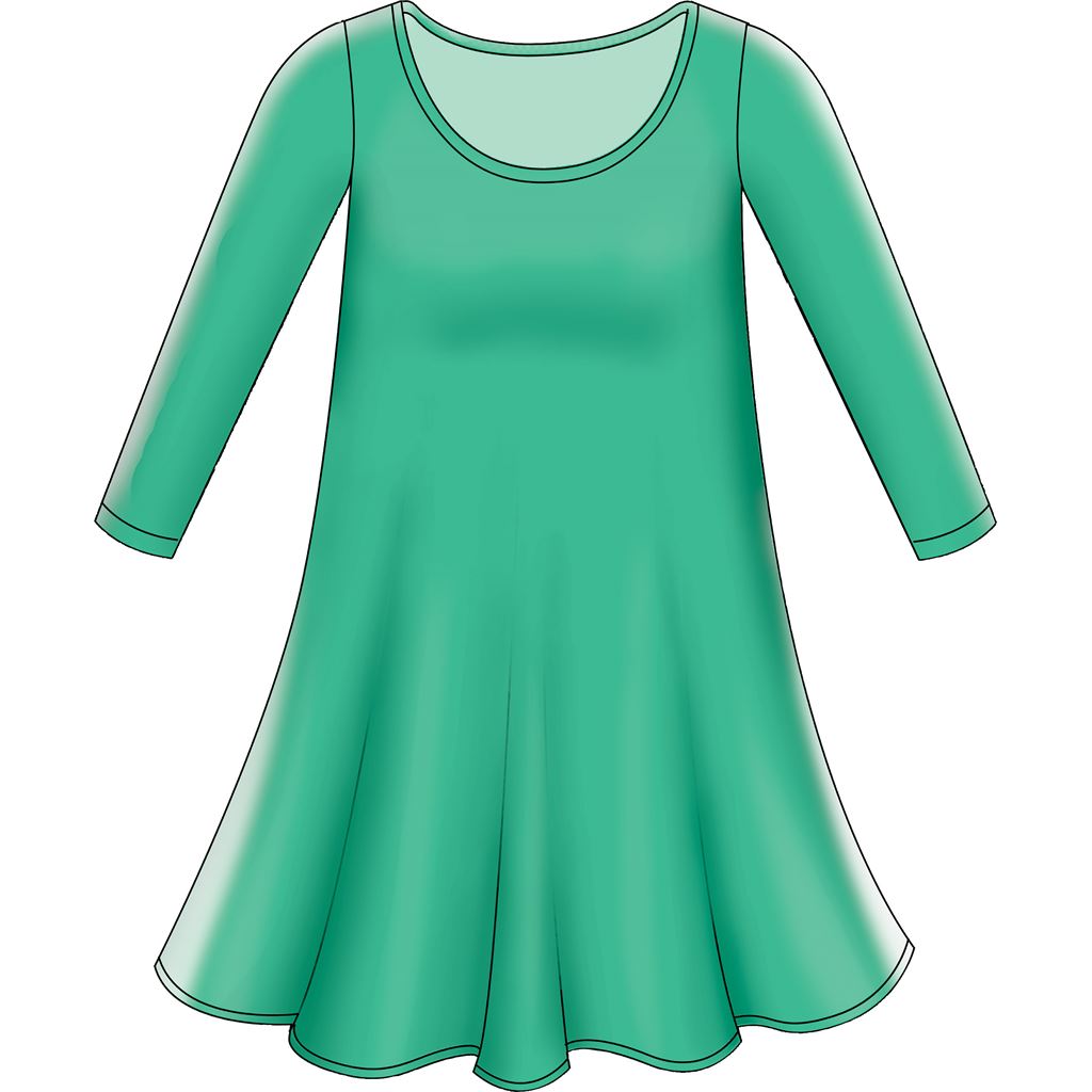 McCall's Pattern M7622 Misses Knit Swing Dresses with Neckline and Sleeve Variations 7622 Image 4 From Patternsandplains.com.jpg