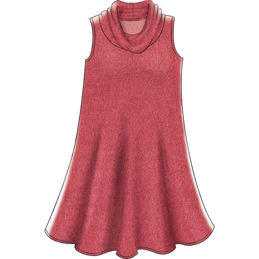 McCall's Pattern M7622 Misses Knit Swing Dresses with Neckline and Sleeve Variations 7622 Image 6 From Patternsandplains.com.jpg