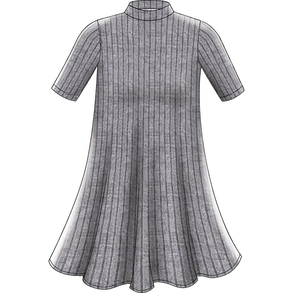 McCall's Pattern M7622 Misses Knit Swing Dresses with Neckline and Sleeve Variations 7622 Image 7 From Patternsandplains.com.jpg