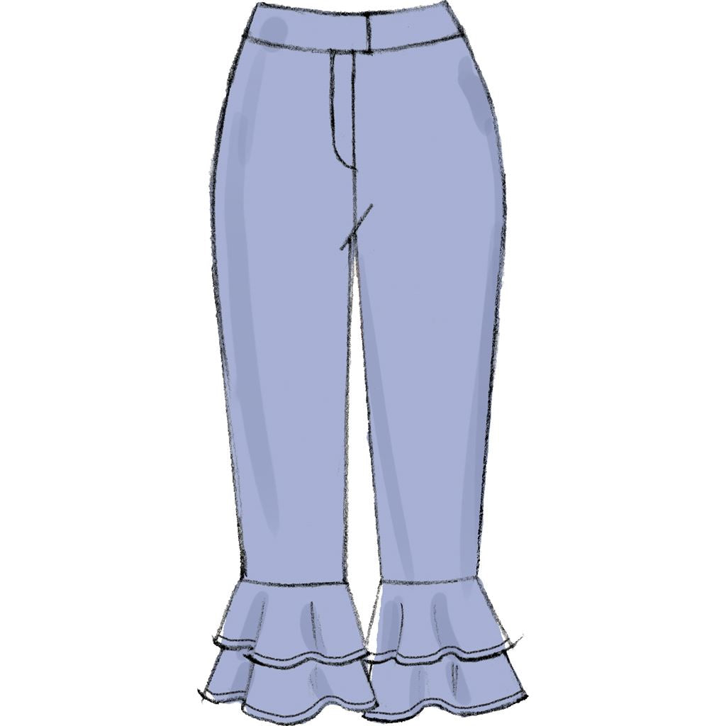 McCall's Pattern M7690 Misses Pants With Flounce Variations and Sash 7690 Image 4 From Patternsandplains.com.jpg