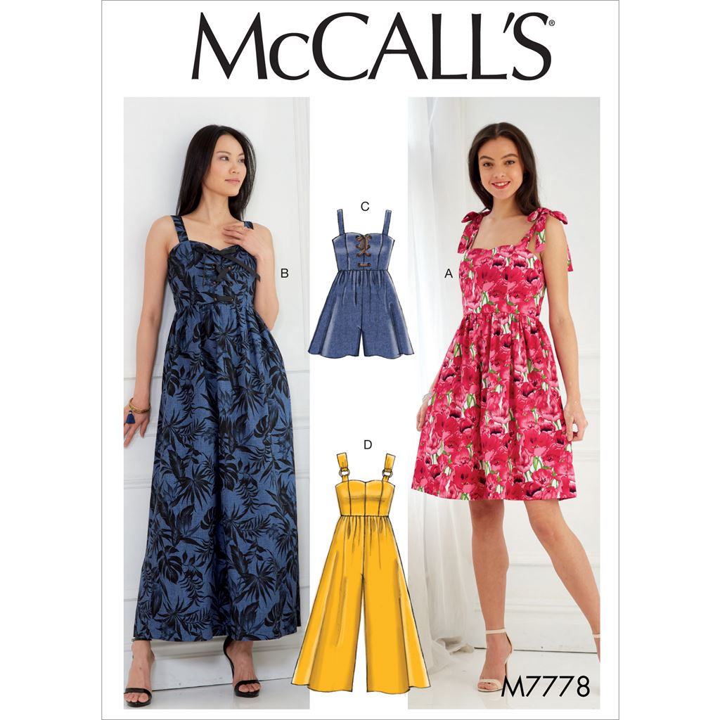 McCall's Pattern M7778 Misses Dresses Romper and Jumpsuit 7778 Image 1 From Patternsandplains.com