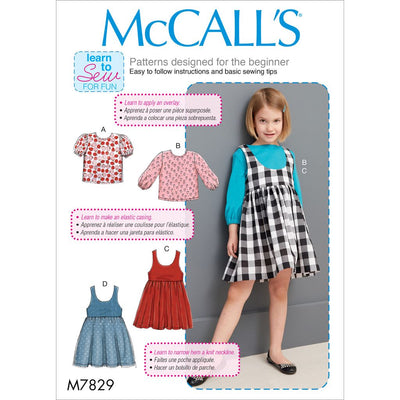 McCall's Pattern M7829 Childrens Girls Tops and Jumpers 7829 Image 1 From Patternsandplains.com