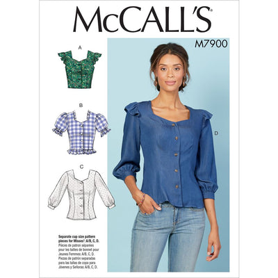 McCall's Pattern M7900 Misses Tops 7900 Image 1 From Patternsandplains.com