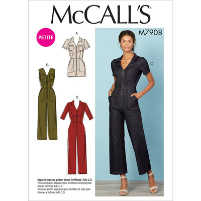 McCall's Pattern M7908 Misses Miss Petite Jumpsuits 7908 Image 1 From Patternsandplains.com