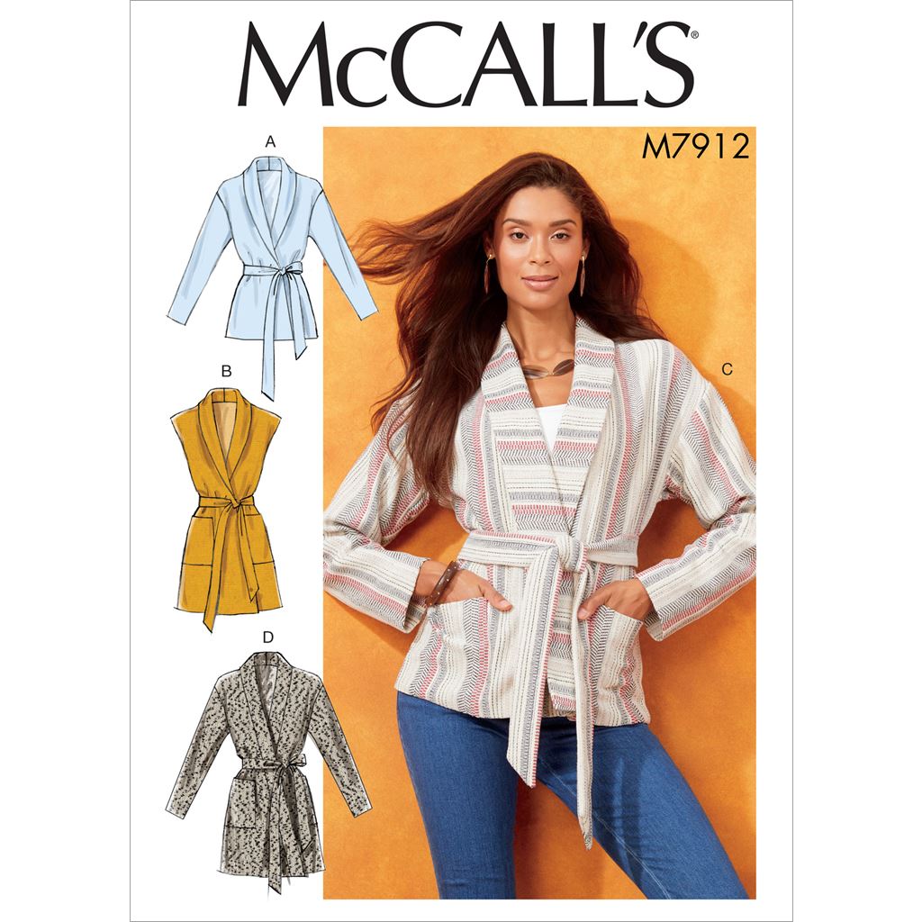 McCall's Pattern M7912 Misses Jackets Vest and Belt 7912 Image 1 From Patternsandplains.com