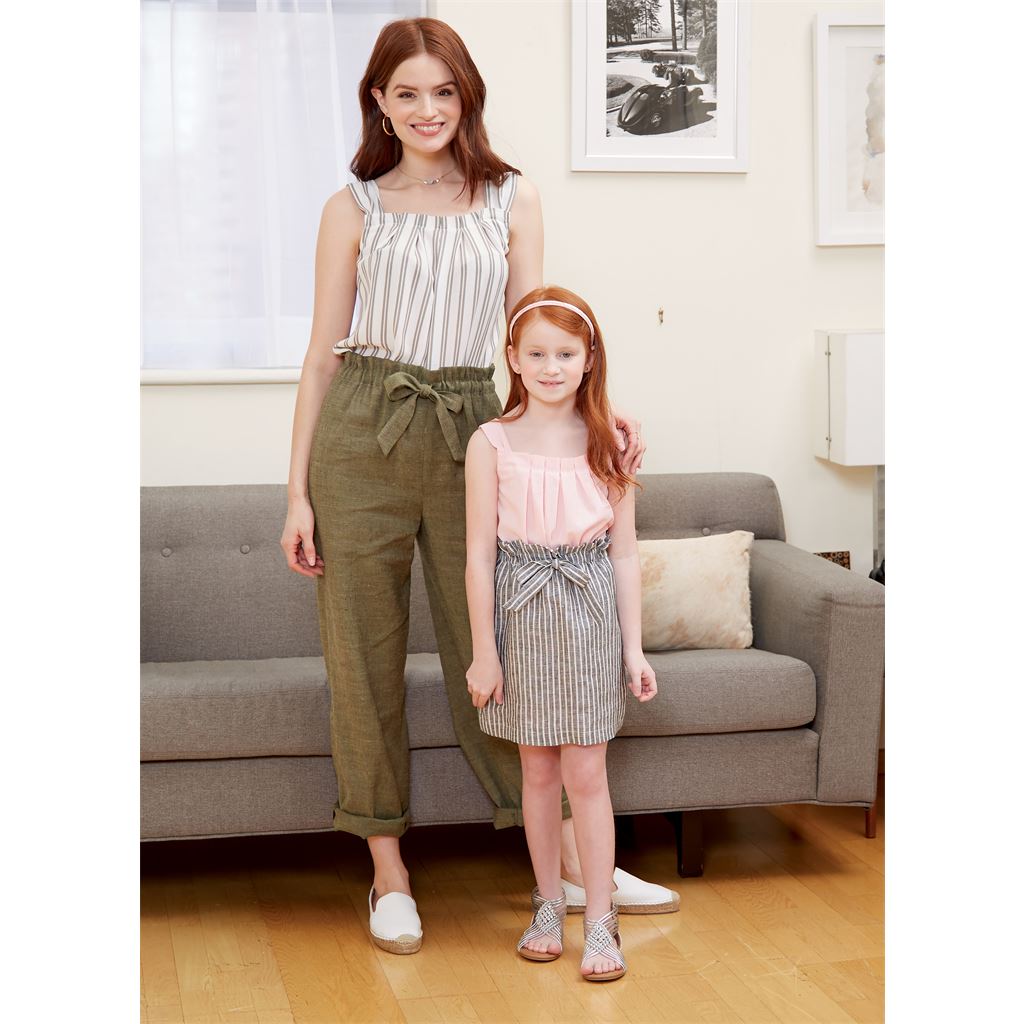 McCall's Pattern M7942 Misses Childrens and Girls Top Skirt Shorts and Pants 7942 Image 7 From Patternsandplains.com