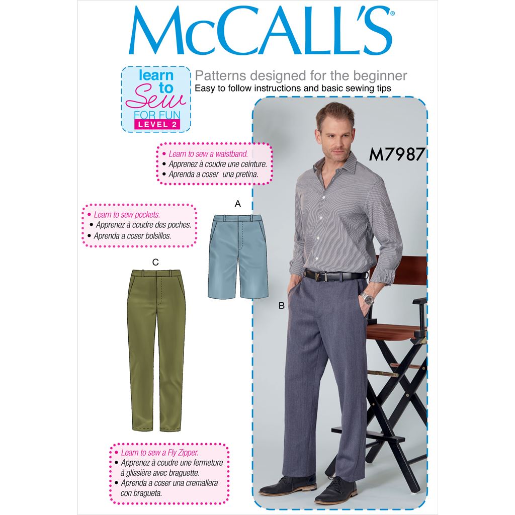 McCall's Pattern M7987 Mens Shorts and Pants 7987 Image 1 From Patternsandplains.com