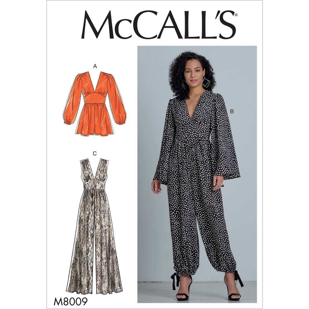 McCall's Pattern M8009 Misses Romper and Jumpsuits 8009 Image 1 From Patternsandplains.com