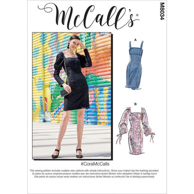 McCall's Pattern M8034 #CoraMcCalls Misses Misses Petite Dresses 8034 Image 1 From Patternsandplains.com