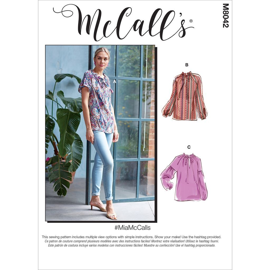 McCall's Pattern M8042 #MiaMcCalls Misses Tops 8042 Image 1 From Patternsandplains.com