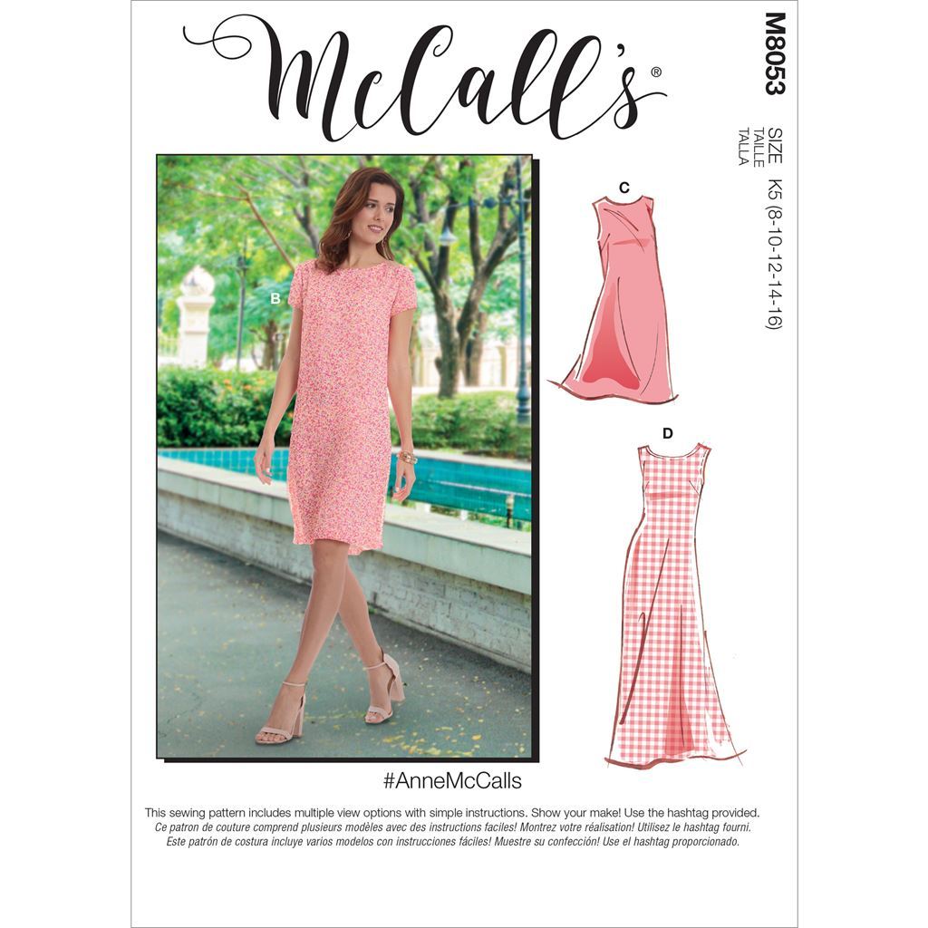 McCall's Pattern M8053 #AnneMcCalls Misses Tent Dress In 2 Lengths 8053 Image 1 From Patternsandplains.com