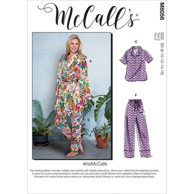McCall's Pattern M8056 #IrisMcCalls Misses Robe Belt Tops Shorts and Pants 8056 Image 1 From Patternsandplains.com