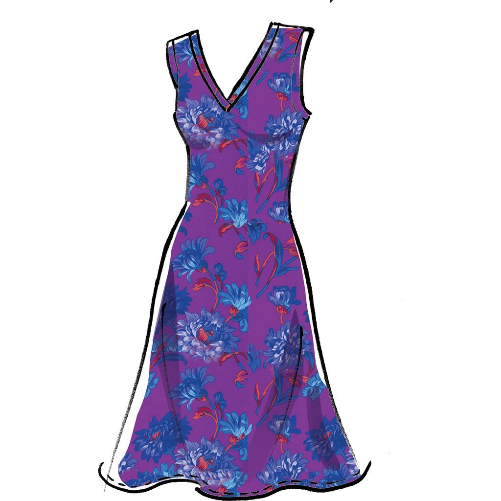 McCall's Pattern M8064 #NoraMcCalls Misses Knit Dresses with V Crew or Scoop Necklines 8064 Image 3 From Patternsandplains.com