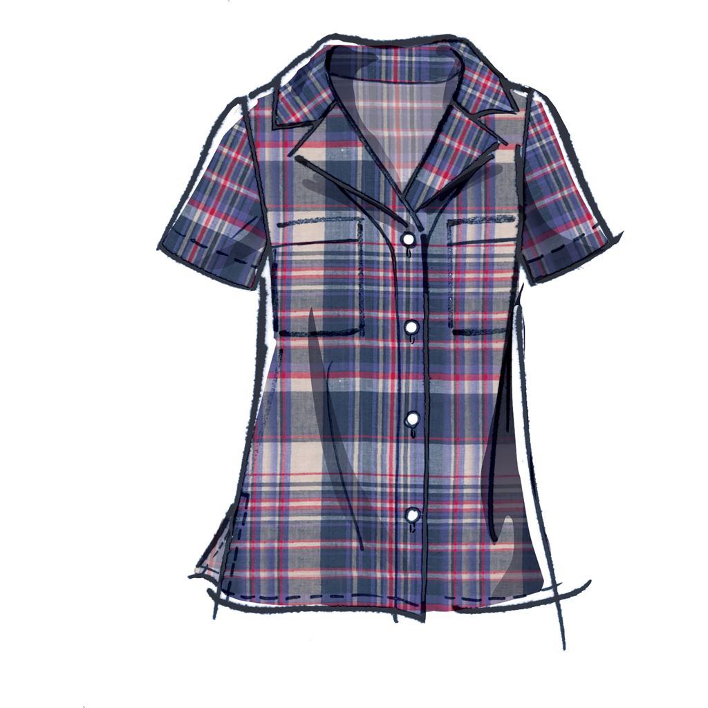 McCall's Pattern M8067 #LivMcCalls Misses Button Front Tops with Collar and Sleeve Options 8067 Image 4 From Patternsandplains.com