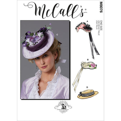 McCall's Pattern M8076 Misses Historical Hats 8076 Image 1 From Patternsandplains.com