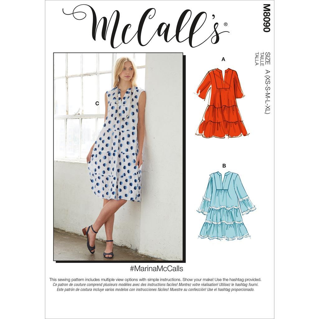 McCall's Pattern M8090 #MarinaMcCalls Misses Dresses and Belt 8090 Image 1 From Patternsandplains.com