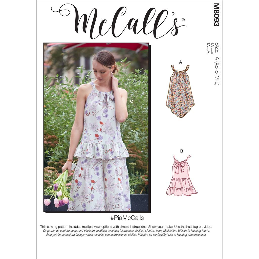 McCall's Pattern M8093 #PiaMcCalls Misses Tops 8093 Image 1 From Patternsandplains.com