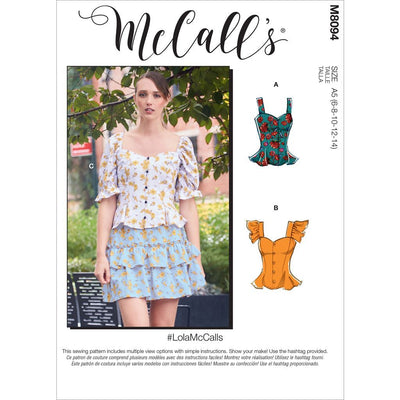 McCall's Pattern M8094 #LolaMcCalls Misses Tops 8094 Image 1 From Patternsandplains.com