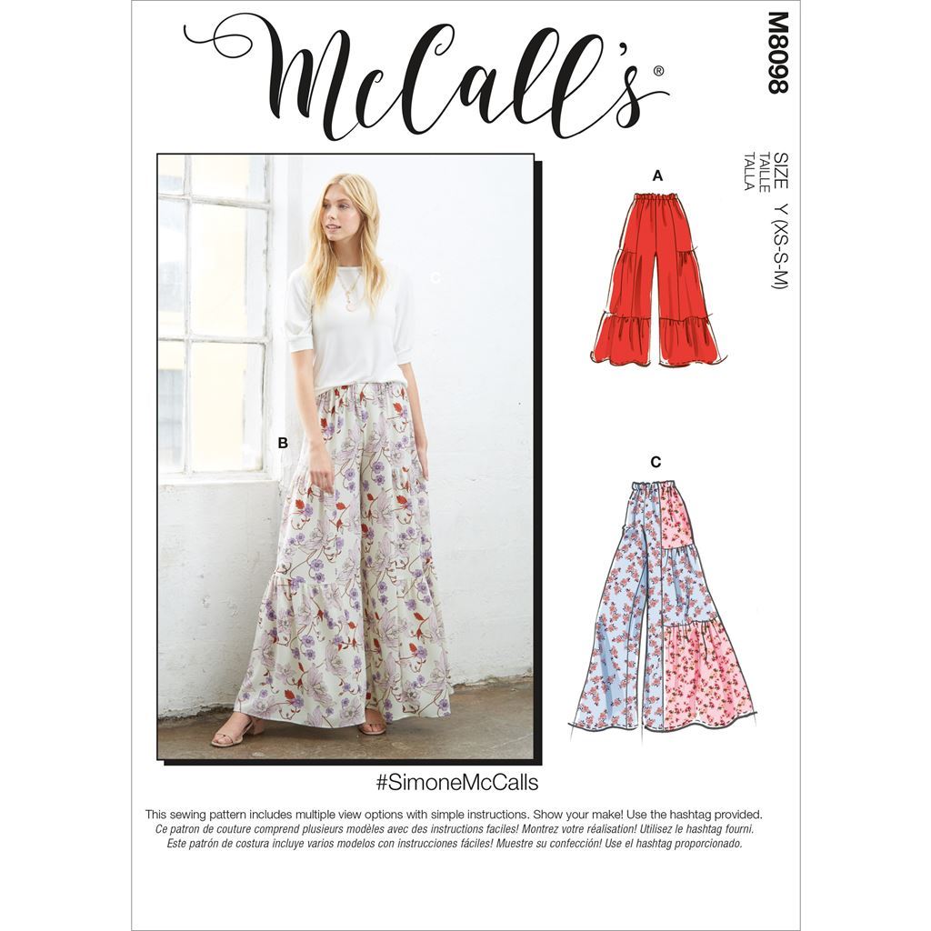 McCall's Pattern M8098 #SimoneMcCalls Misses Pants 8098 Image 1 From Patternsandplains.com