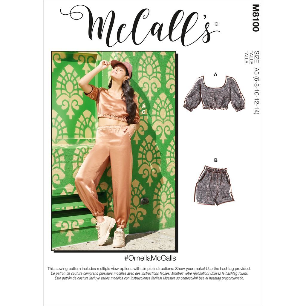 McCall's Pattern M8100 #OrnellaMcCalls Misses Top Shorts and Pants 8100 Image 1 From Patternsandplains.com