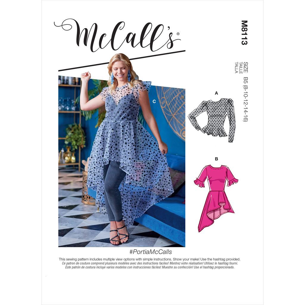 McCall's Pattern M8113 #PortiaMcCalls Misses and Womens Tops With Cup Sizes 8113 Image 1 From Patternsandplains.com