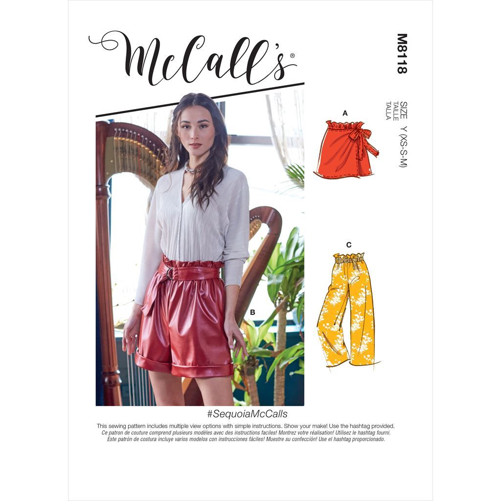 McCall's Pattern M8118 #SequoiaMcCalls Misses Shorts Pants and Belt 8118 Image 1 From Patternsandplains.com